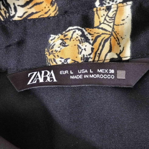 ザラ ZARA オーバーサイズL/Sサテンシャツ 百虎 メンズ import:L