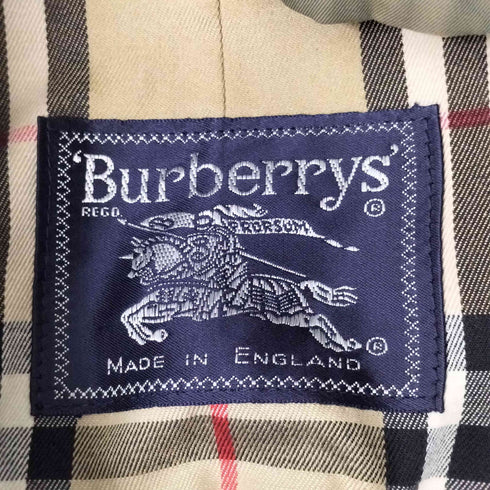 バーバリーズ BURBERRYS 90s 英国製 裏地ノバチェック 比翼ステンカラーコート 玉虫 メンズ