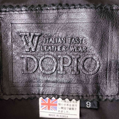 DOPIO LAMB LEATHER ラムレザー ダブルブレストジャケット レディース 9