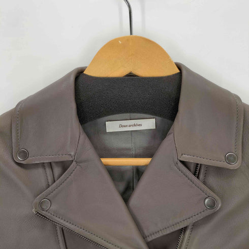 ドゥアルシーヴ Doux archives LAMB LEATHER ラムレザーダブルライダースジャケット レディース JPN:M