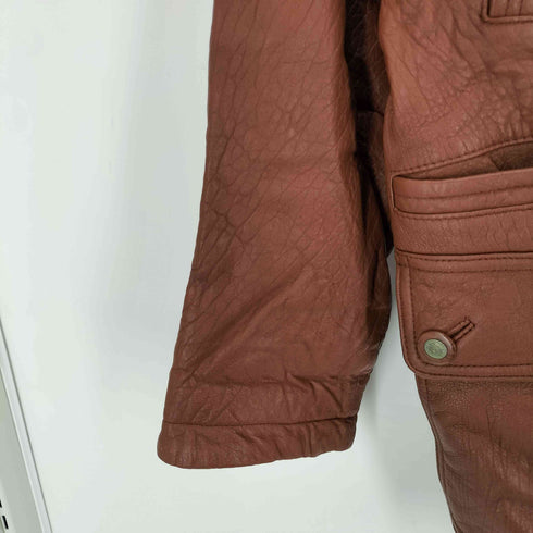 DRAGON of SILKROAD LAMB LEATHER 裏地キルティング 型押しラムレザーコート メンズ JPN:M