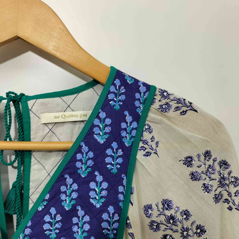 ヌキテパ NE QUITTEZ PAS 25SS Cotton Voile Ethnic Combination Print Gather Dress コットンボイルエスニックプリントギャザードレス レディース JPN:M