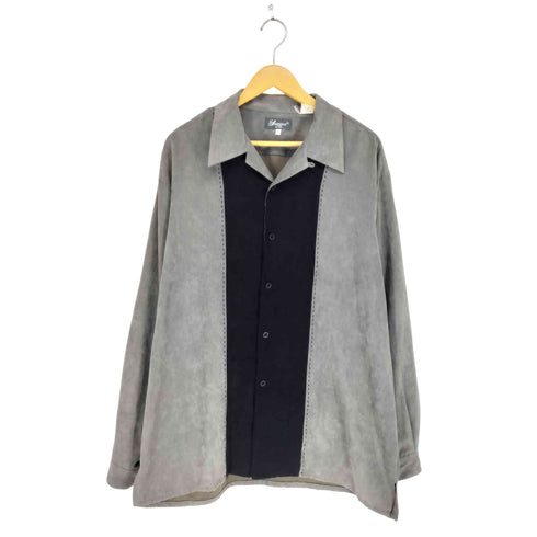 SUCCESSO UOMO 90S ベロア地 長袖 開襟シャツ メンズ import:XL
