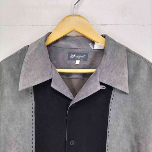 SUCCESSO UOMO 90S ベロア地 長袖 開襟シャツ メンズ import:XL