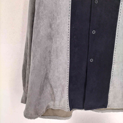 SUCCESSO UOMO 90S ベロア地 長袖 開襟シャツ メンズ import:XL