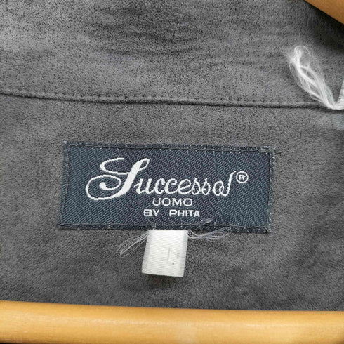 SUCCESSO UOMO 90S ベロア地 長袖 開襟シャツ メンズ import:XL