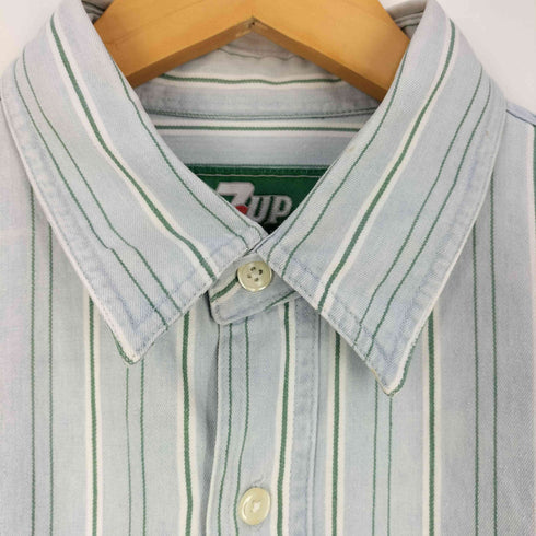 7UP ストライプ レギュラーカラーシャツ メンズ import:M