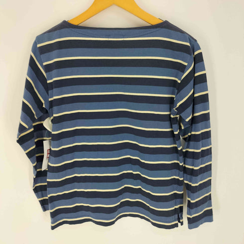 ラルフローレン RALPH LAUREN 00S 裾ロゴ刺繍 ボーダー ボートネック ロングスリーブTシャツ レディース