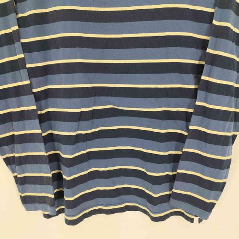 ラルフローレン RALPH LAUREN 00S 裾ロゴ刺繍 ボーダー ボートネック ロングスリーブTシャツ レディース