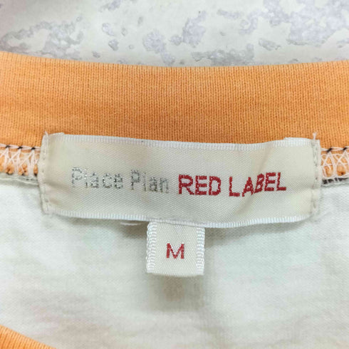 PLACE PLAN ワッペン&プリントデザインリンガーTシャツ Y2K レディース M