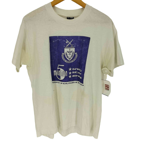 フルーツオブザルーム FRUIT OF THE LOOM 80~90S USA製 シングルステッチ コットンポリ カレッジロゴプリント クルーネックTシャツ メンズ import:L