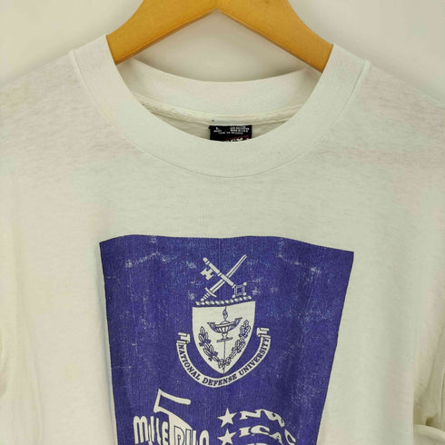 フルーツオブザルーム FRUIT OF THE LOOM 80~90S USA製 シングルステッチ コットンポリ カレッジロゴプリント クルーネックTシャツ メンズ import:L
