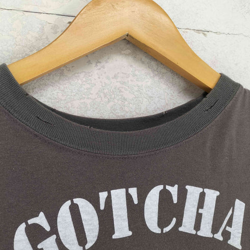 GOTCHA 90s- 袖裾シングル 刺繍&プリントクルーネックTシャツ メンズ L