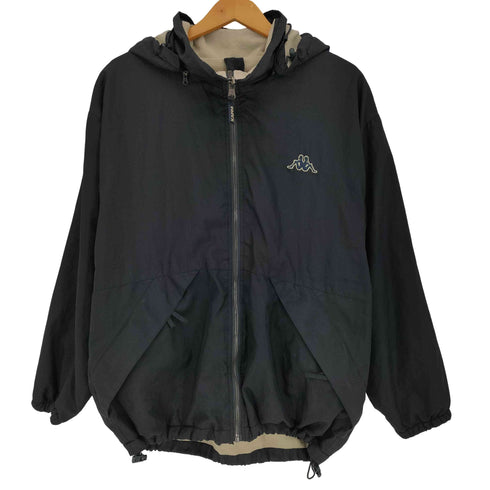 カッパ Kappa 90s ロゴ刺繍 裏地ボア リバーシブル フード着脱可 3WAYブルゾン 裾ドローコード メンズ S/M