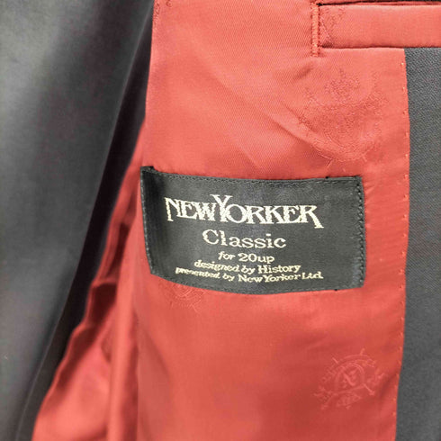 ニューヨーカー NEWYORKER ウール100 紺ブレ 金ボタン 2B 背抜き テーラード ジャケット メンズ