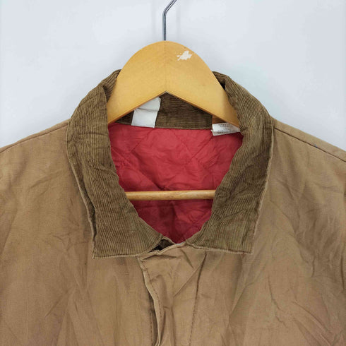 ラングラー Wrangler 70~80S USA製 ダック地 ロゴパッチ 襟コーデュロイ 裏地キルティング ジャンプスーツ つなぎ メンズ XXL(50-52)