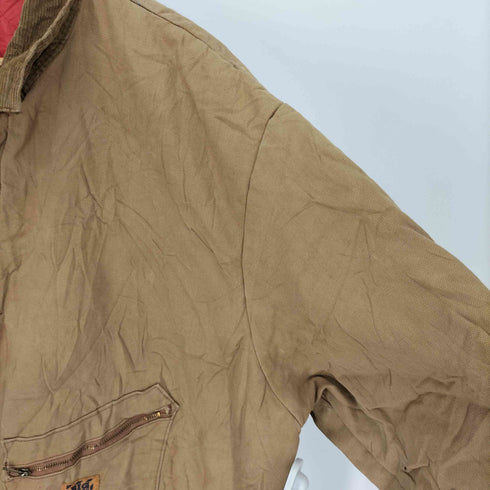 ラングラー Wrangler 70~80S USA製 ダック地 ロゴパッチ 襟コーデュロイ 裏地キルティング ジャンプスーツ つなぎ メンズ XXL(50-52)