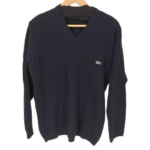 ラコステスポーツ LACOSTE SPORT 80~90S ロゴワッペン Vネック ニット セーター メンズ