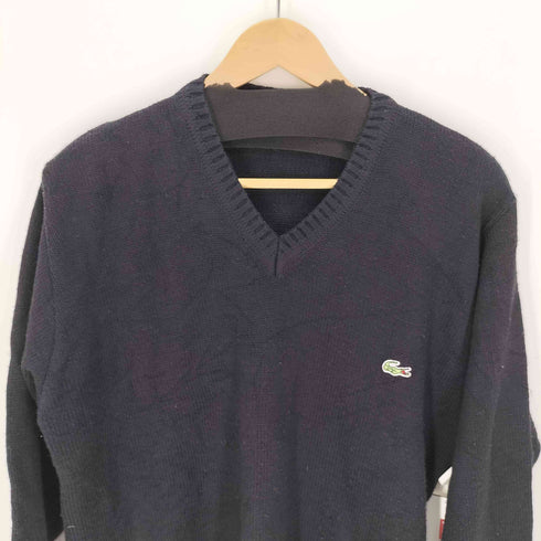 ラコステスポーツ LACOSTE SPORT 80~90S ロゴワッペン Vネック ニット セーター メンズ