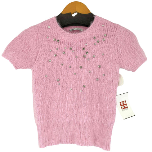 ザラ ZARA ラインストーン ニット レディース import:M