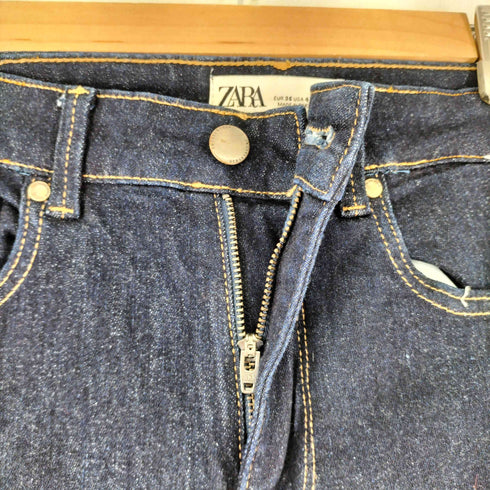 ザラ ZARA インディゴ ジップフライ フレアデニムパンツ レディース EUR:36