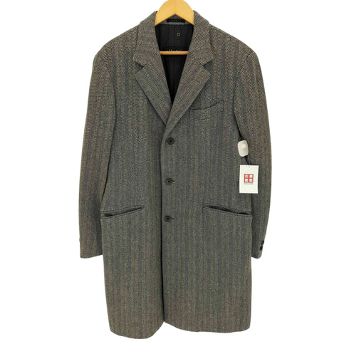 アレグリ allegri 3B ヘリンボーン カシミヤ混 ウールチェスターコート メンズ LL