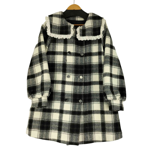 メリージェニー merry jenny チェックセーラーカラーAラインコート レディース