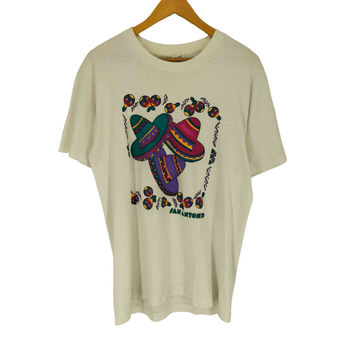 フルーツオブザルーム FRUIT OF THE LOOM 90s- USA製 袖裾シングル フロントプリントクルーネックTシャツ メンズ M