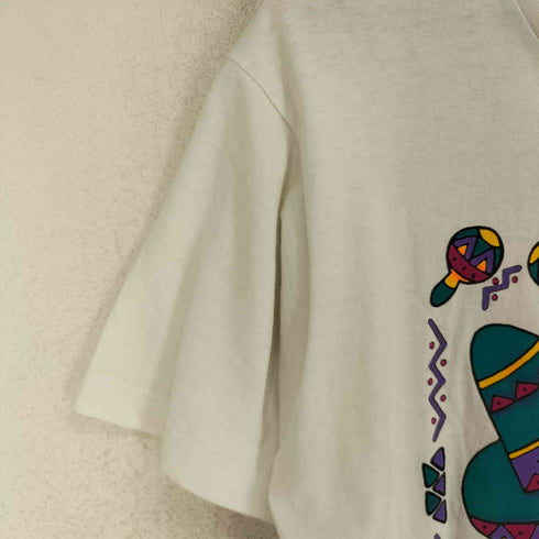 フルーツオブザルーム FRUIT OF THE LOOM 90s- USA製 袖裾シングル フロントプリントクルーネックTシャツ メンズ M