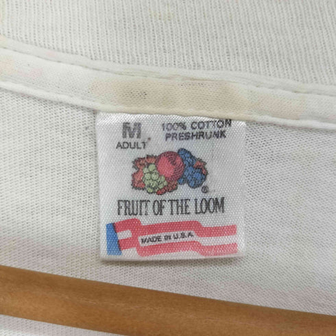 フルーツオブザルーム FRUIT OF THE LOOM 90s- USA製 袖裾シングル フロントプリントクルーネックTシャツ メンズ M