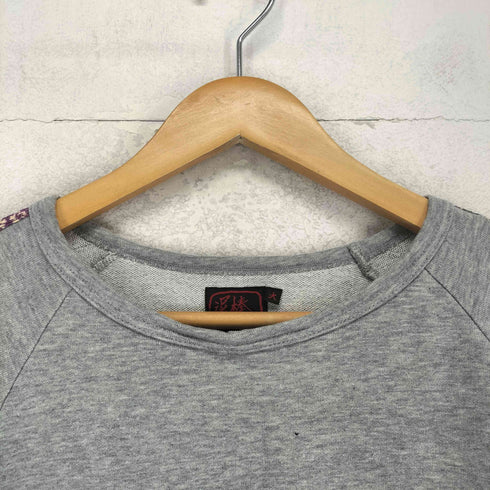 ドロボウニッキ 泥棒日記 Japanese pattern 和柄 ライン ラグランスウェット メンズ 大