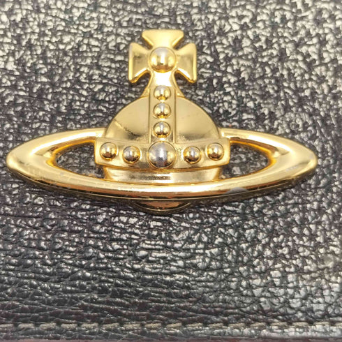 ヴィヴィアンウエストウッド Vivienne Westwood オーブマーク ロゴ レザー シボ革 スナップ ロングウォレット 長財布 がま口 レディース