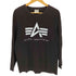 アルファインダストリーズ ALPHA INDUSTRIES 裾ロゴパッチ プリント クルーネック ロングスリーブTシャツ メンズ import:XL
