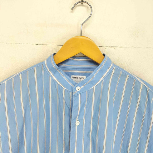 ロイヤルネイビー ROYAL NAVY 26SS コットン バンドカラー ストライプ シャツ レディース 1
