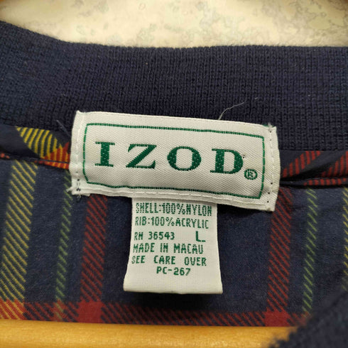 アイゾッド IZOD ブランド刺繍 チェック柄 ナイロン プルオーバー メンズ import:L