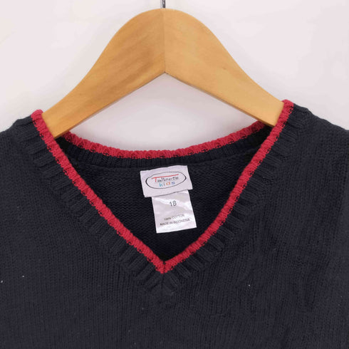タルボット TALBOTS インドネシア製 Vネック ノルディック柄 コットン ニットベスト レディース 18