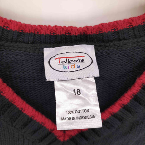 タルボット TALBOTS インドネシア製 Vネック ノルディック柄 コットン ニットベスト レディース 18