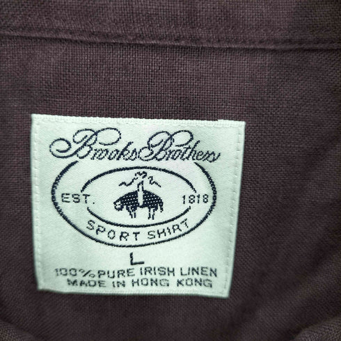 ブルックスブラザーズ BROOKS BROTHERS PURE IRISH LINEN リネンボタンダウンシャツ メンズ JPN:L