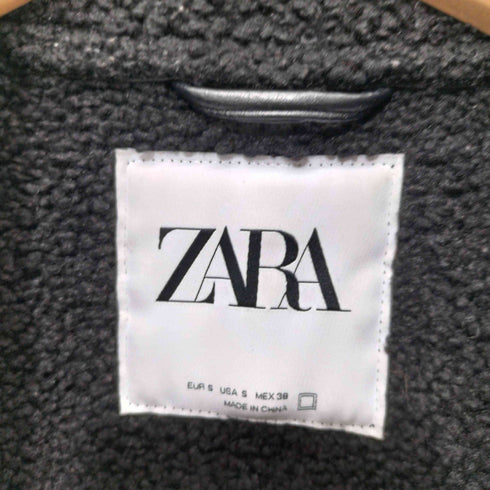 ザラ ZARA 襟ボア フェイクレザー ボンバージャケット メンズ import:S