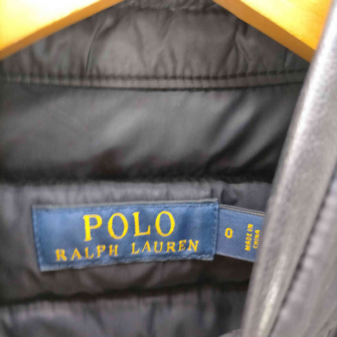 ポロラルフローレン POLO RALPH LAUREN 現行タグ ナイロン ライダース ダウン ジャケット ブルゾン レディース JPN:0