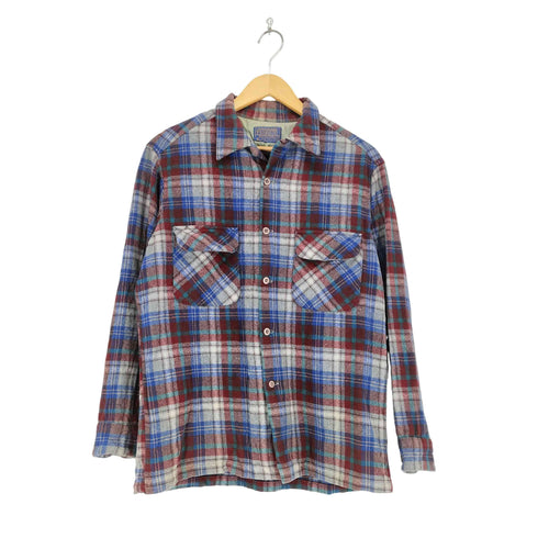 ペンドルトン PENDLETON 70S USA製 ウール ネルシャツ メンズ import:L