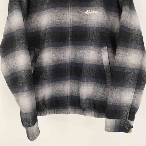 Efrain オンブレチェック 裏地キルト ジップアップ ブルゾン ジャケット メンズ import:S