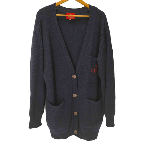ヴィヴィアンウエストウッドレッドレーベル Vivienne Westwood RED LABEL Orb Stitch Big Knit Cardigan オーブ ロゴ ステッチ 刺繍 ローゲージ ビック ニット カーディガン レディース 00
