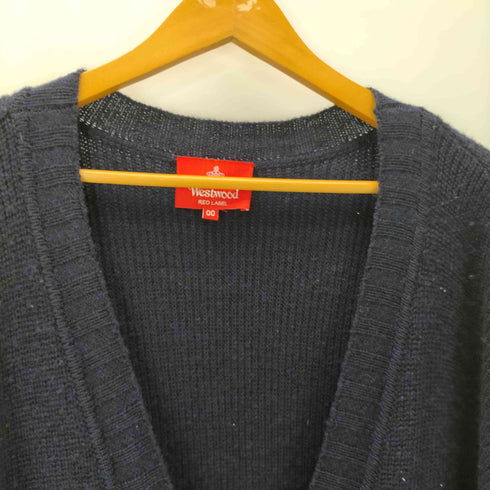 ヴィヴィアンウエストウッドレッドレーベル Vivienne Westwood RED LABEL Orb Stitch Big Knit Cardigan オーブ ロゴ ステッチ 刺繍 ローゲージ ビック ニット カーディガン レディース 00