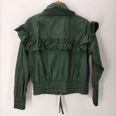 ヴィヴィアンウエストウッドレッドレーベル Vivienne Westwood RED LABEL Zip Up Frill Blouson Jacket タイプライター クロス ジップアップ フリル ブルゾン ジャケット レディース 00