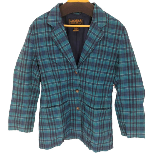 エディーバウアー Eddie Bauer 黒タグ チェック柄テーラードジャケット レディース M/M