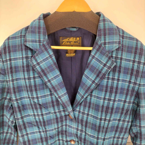 エディーバウアー Eddie Bauer 黒タグ チェック柄テーラードジャケット レディース M/M