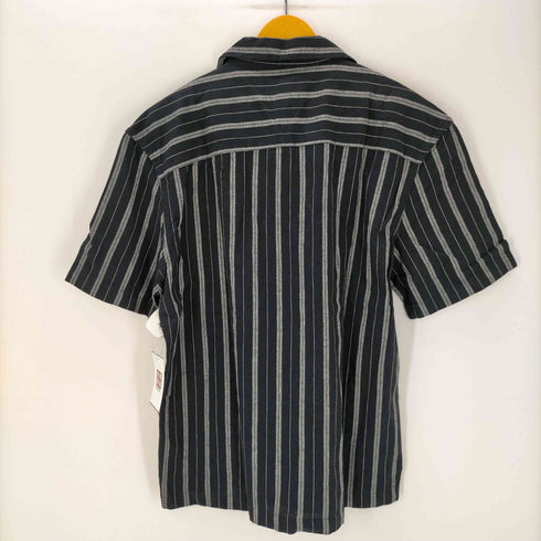 ザラ ZARA ストライプ リネンオープンカラーシャツ メンズ import:L