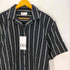 ザラ ZARA ストライプ リネンオープンカラーシャツ メンズ import:L