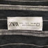 ザラ ZARA ストライプ リネンオープンカラーシャツ メンズ import:L